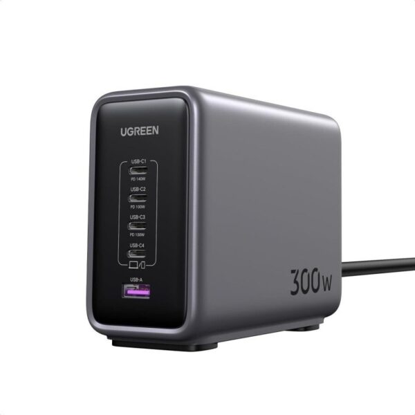 Ugreen Nexode (300W) 5 Port Gan Desktop Fast Charger Black