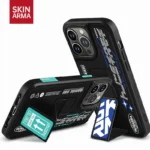 Skinarma Akarui Leatherette Case with Extendable Grip Stand Apple iPhone 13 Pro Max - Green Grip - الصورة 2