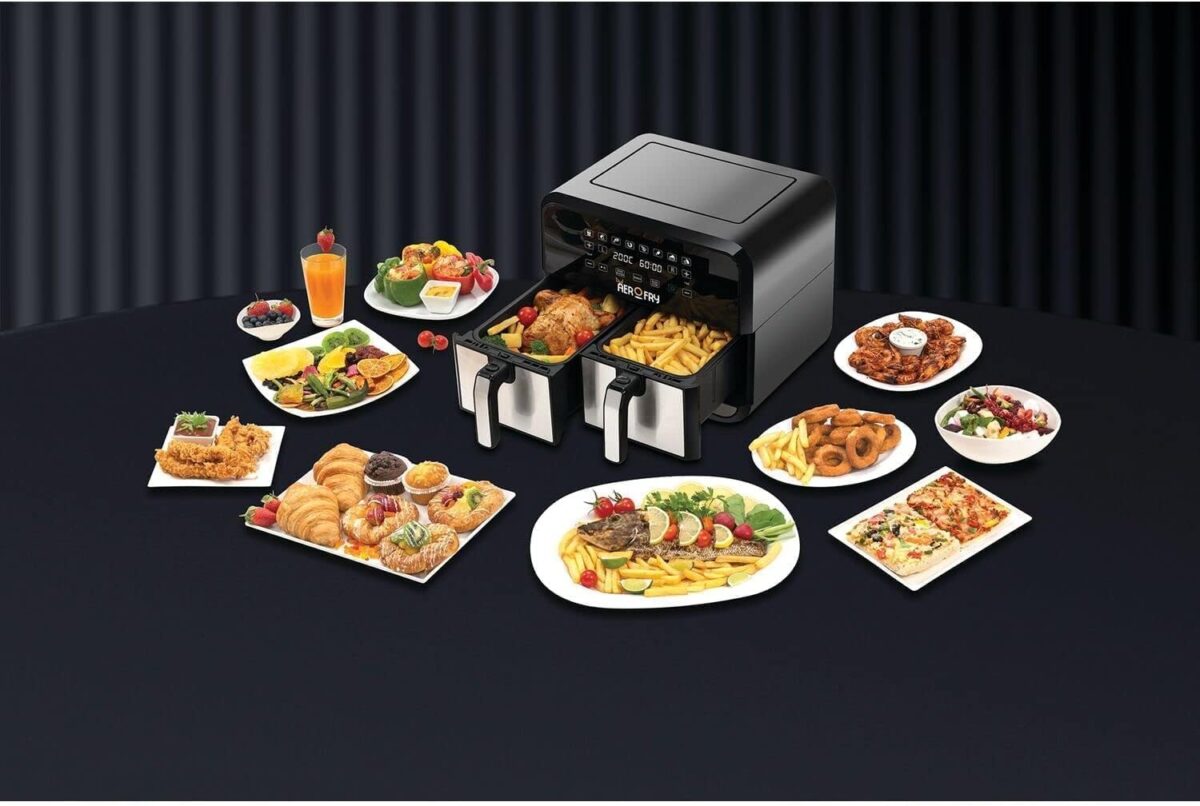 Black & Decker Digital Dual Zone Air Fryer 1700W 4L+4L Capacity With Rapid Hot Air Circulation - Image 3