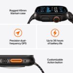 Apple Watch Ultra 2 GPS + Cellular 49mm Black Titanium Case Black Ocean Band - الصورة 3