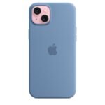 ⁦Apple iPhone 15 Plus Silicone Case With Magsafe - Winter Blue⁩ - الصورة ⁦2⁩