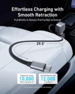 Anker USB-C Car Charger(75W Max with Built-In Retractable Cable) -Silver - Image 3