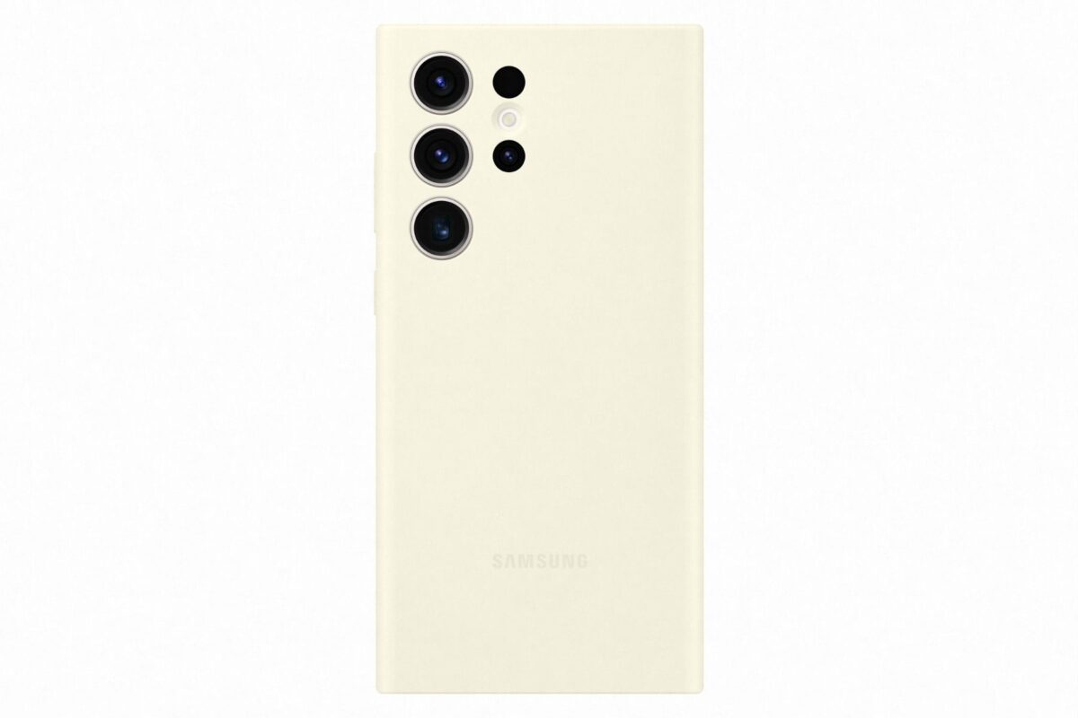 Samsung Galaxy S23 Ultra Silicone Case – Cream - Image 1