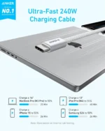 Anker Zolo Cable USB-C to USB-C 240W (0.9m/3ft) -White - الصورة 3