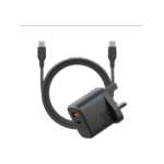 Bazic Go Port Velox Kit Bundle 1-Port USB-C & 1-Port USB-A PD 35W Wall Charger with Weave USB-C to USB-C 60W Cable - Truffle Black