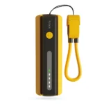 Pawa Mini 5000mAh Powerbank with Torch and Lanyard cable Yellow & Black