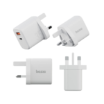 ⁦Bazic Go Port Velox Kit Bundle 1-Port USB-C & 1-Port USB-A PD 35W Wall Charger with Weave USB-C to USB-C 60W Cable - Vanilla White⁩ - الصورة ⁦2⁩