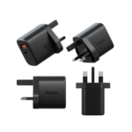 Bazic Go Port Velox Kit Bundle 1-Port USB-C & 1-Port USB-A PD 35W Wall Charger with Weave USB-C to USB-C 60W Cable - Truffle Black - Image 2