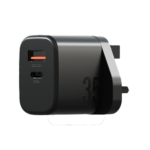 Bazic Go Port Velox Kit Bundle 1-Port USB-C & 1-Port USB-A PD 35W Wall Charger with Weave USB-C to USB-C 60W Cable - Truffle Black - Image 3