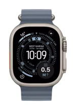 Apple Watch Ultra 3 GPS + Cellular 49mm Natural Titanium Case with Anchor Blue Ocean Band - Image 2