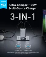 Anker Prime Charger 100W 3 Ports GaN - Silver - Image 5