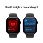 ⁦Apple Watch Series 10 GPS + Cellular 46mm Jet Black Aluminium Case with Black Sport Band - S/M⁩ - الصورة ⁦2⁩